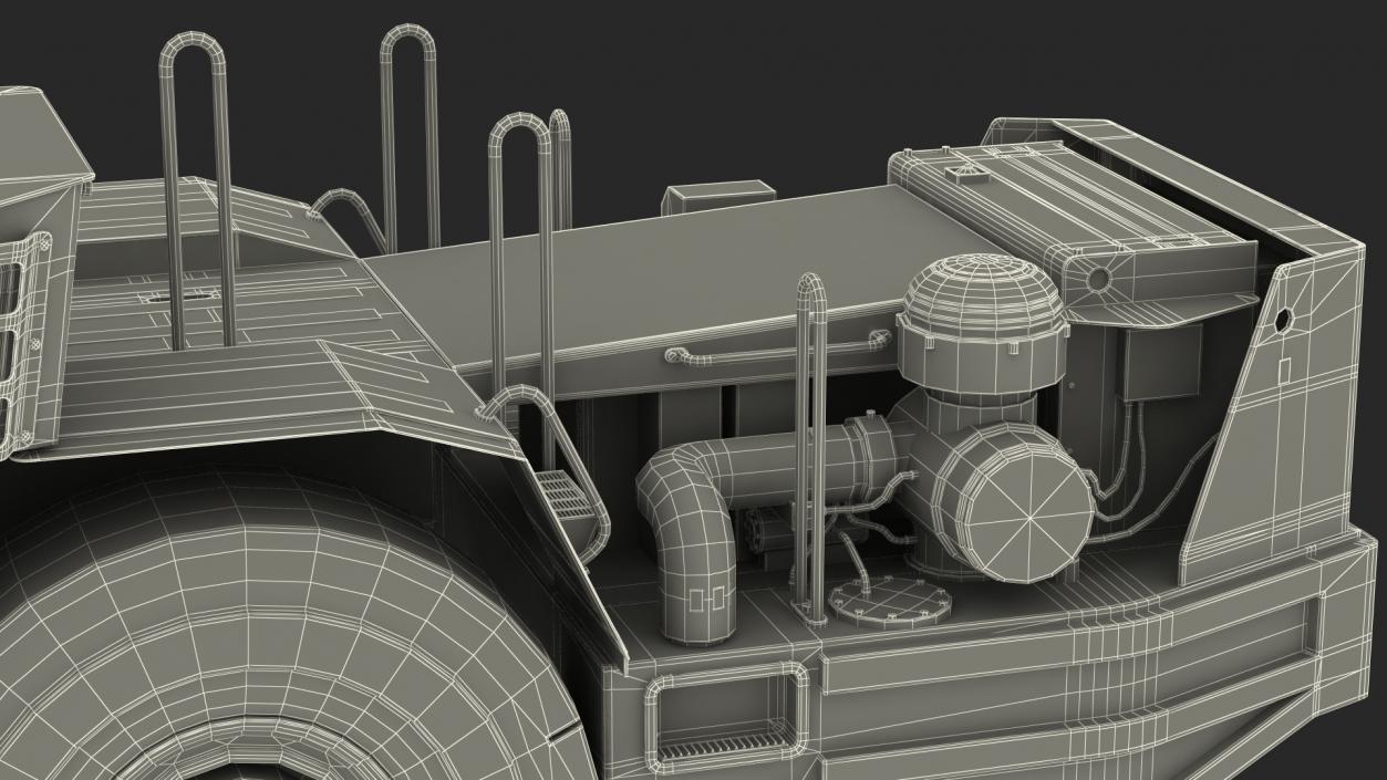 3D model Mining Loader Dirty Rigged for Cinema 4D