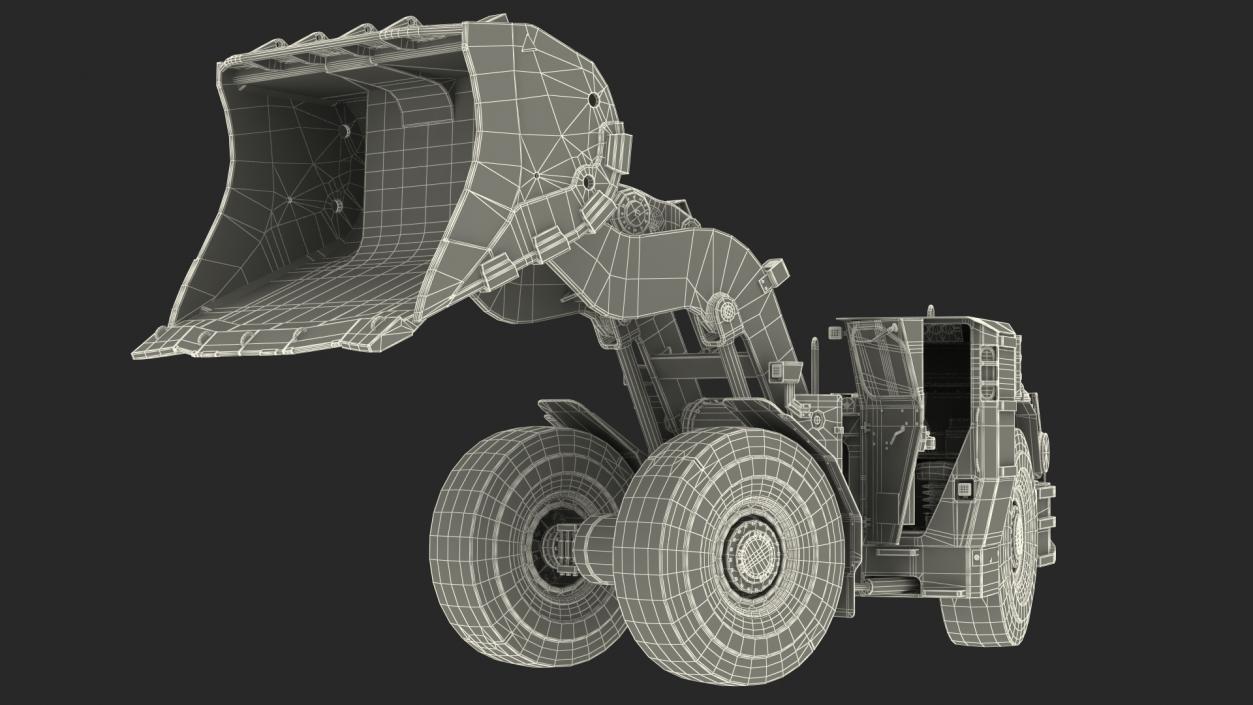 3D model Mining Loader Dirty Rigged for Cinema 4D