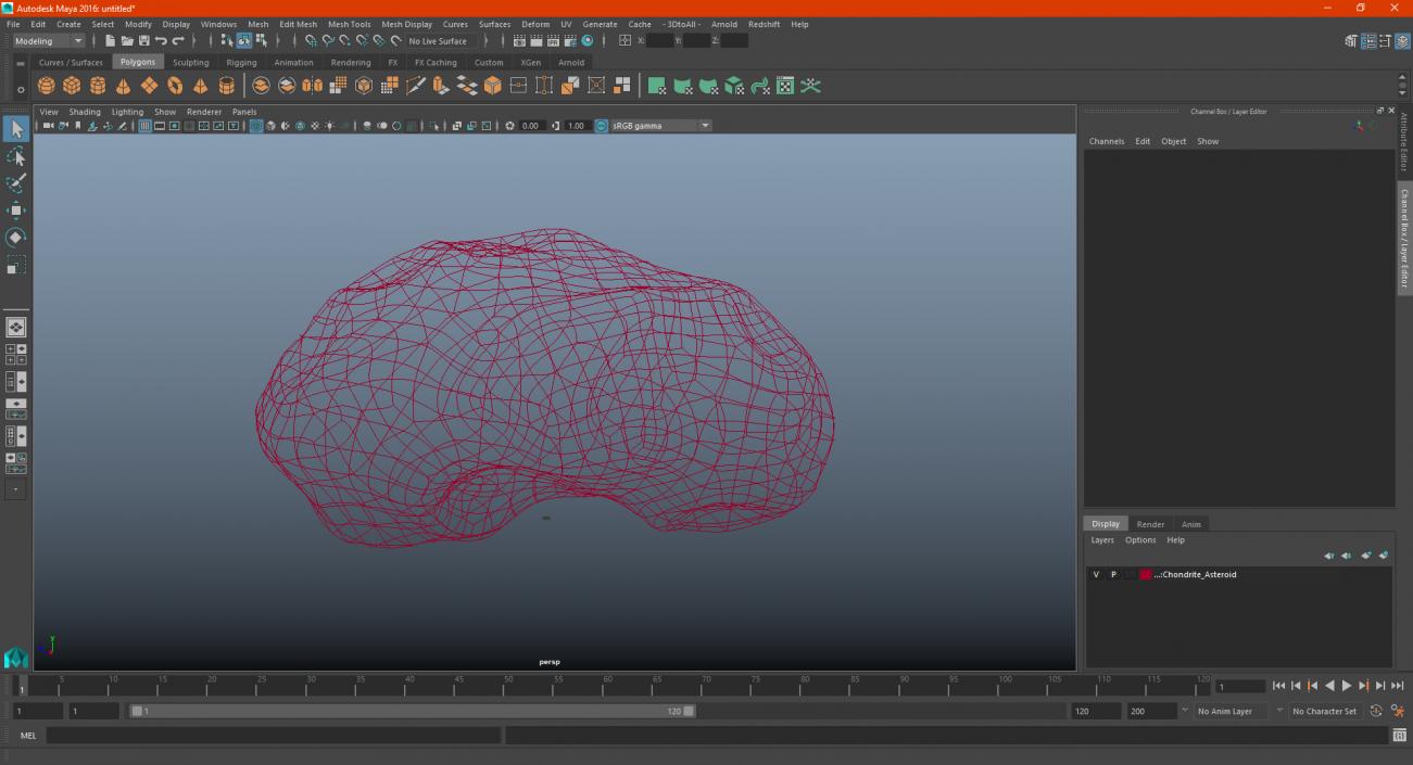 3D Chondrite Asteroid model