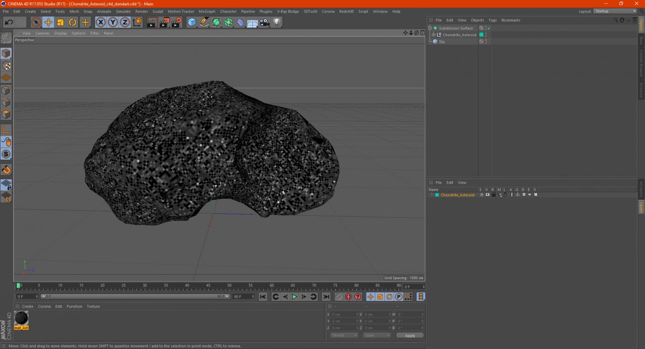 3D Chondrite Asteroid model