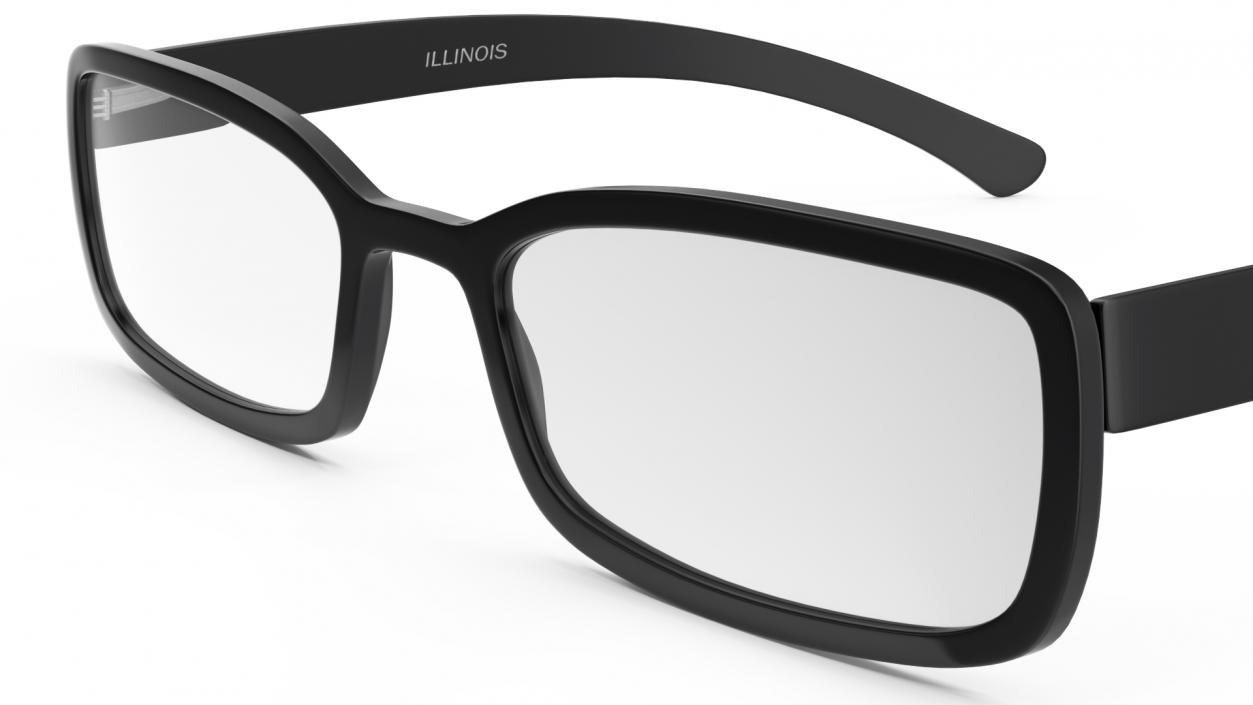 3D Optical Square Glasses Black model