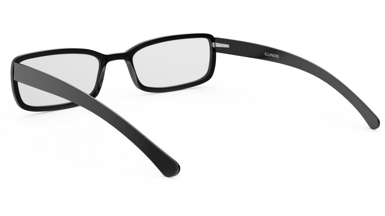 3D Optical Square Glasses Black model