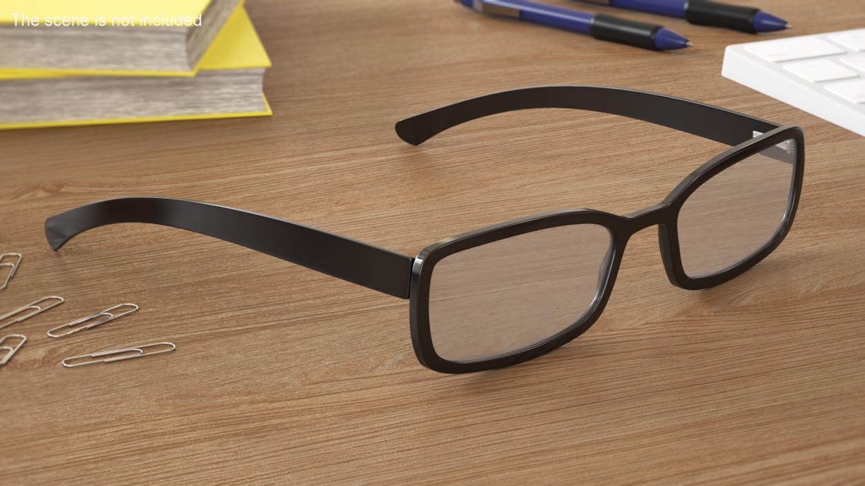 3D Optical Square Glasses Black model