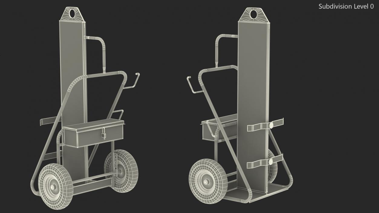 3D model Dual Cylinder Gas Welding Cart