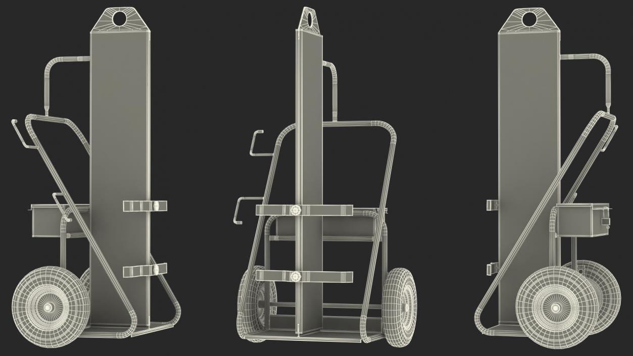 3D model Dual Cylinder Gas Welding Cart