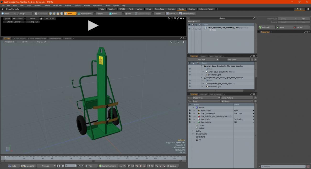 3D model Dual Cylinder Gas Welding Cart