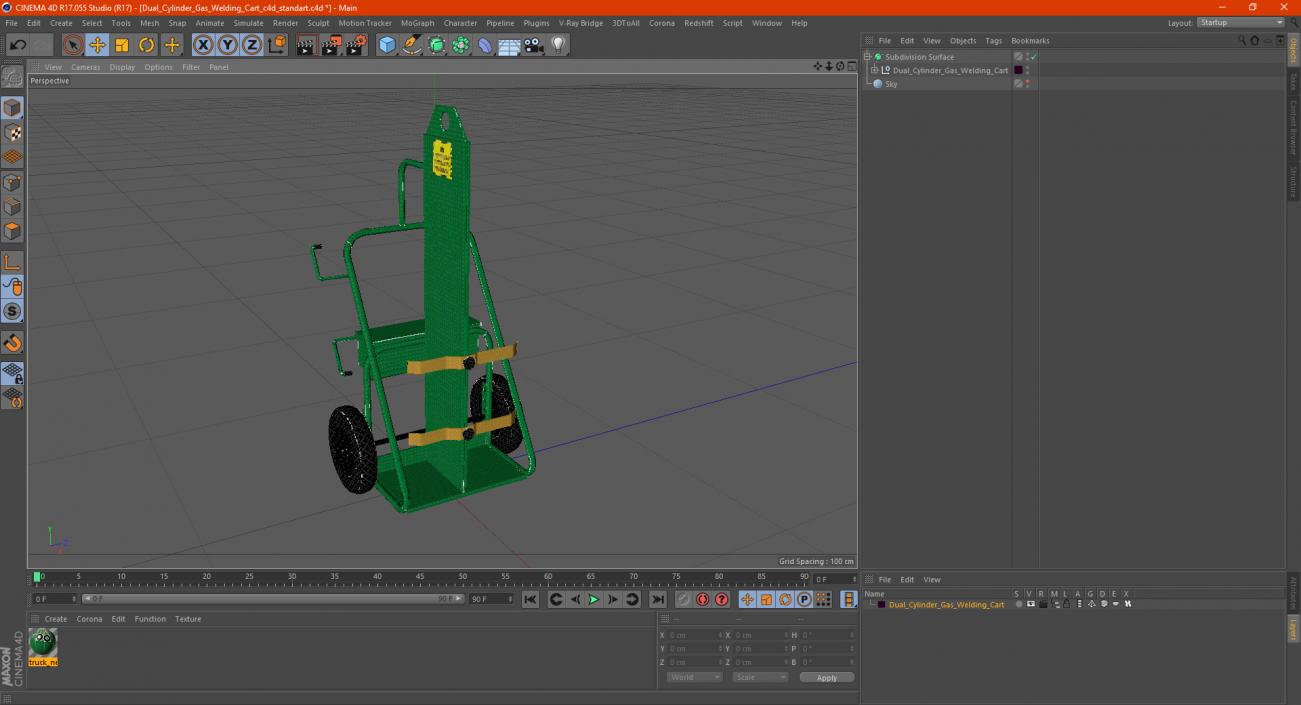 3D model Dual Cylinder Gas Welding Cart