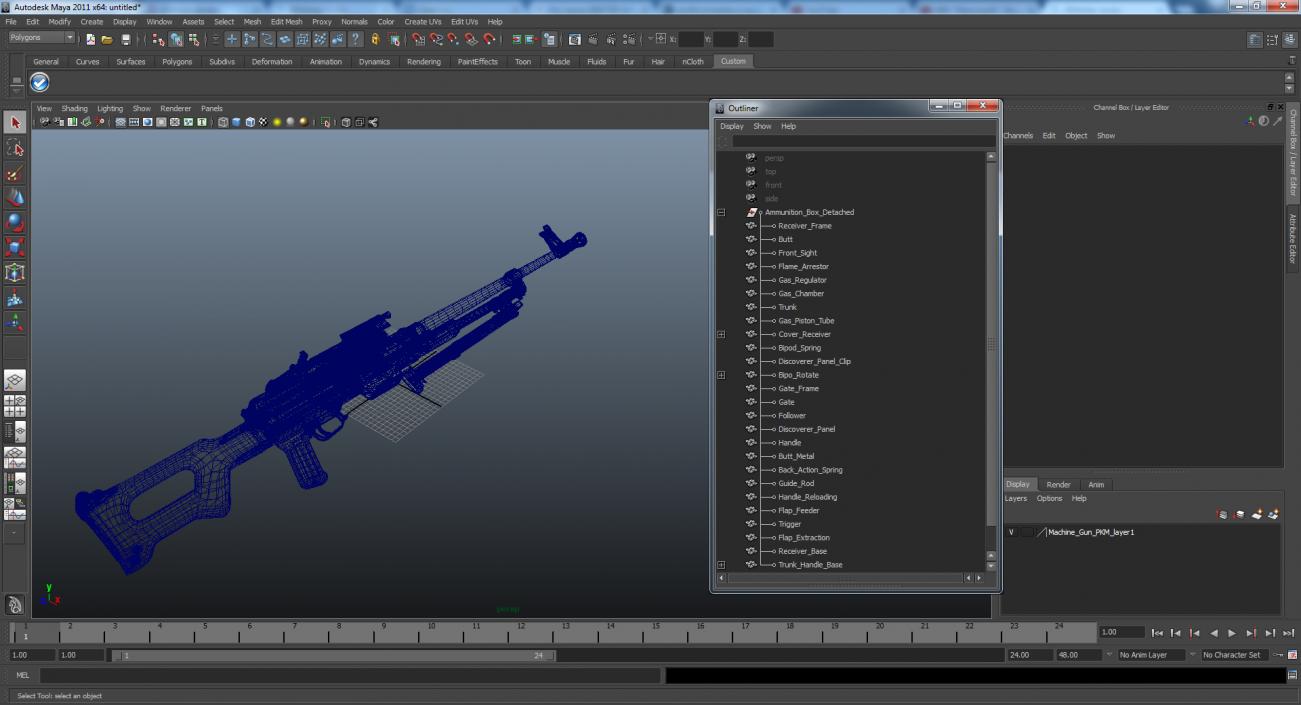 3D model Machine Gun PKM