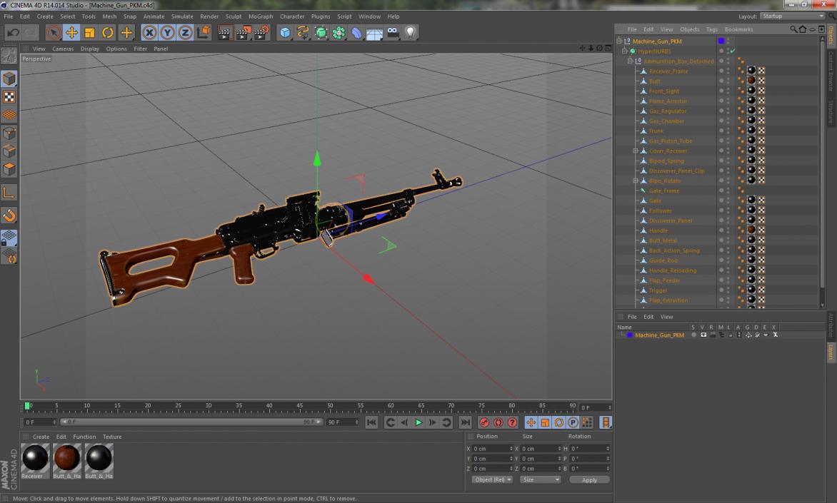 3D model Machine Gun PKM