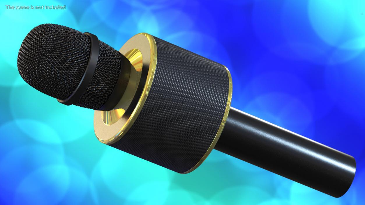 3D model Bluetooth Karaoke Bonaok Microphone Black and Gold