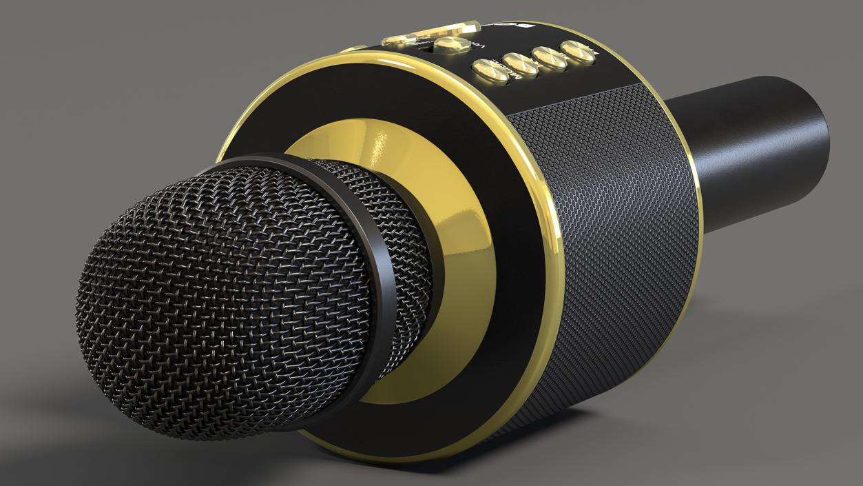 3D model Bluetooth Karaoke Bonaok Microphone Black and Gold