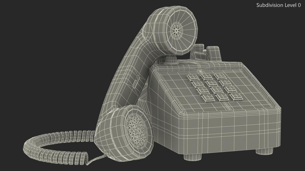 Antique Retro Telephone Off Hook 3D