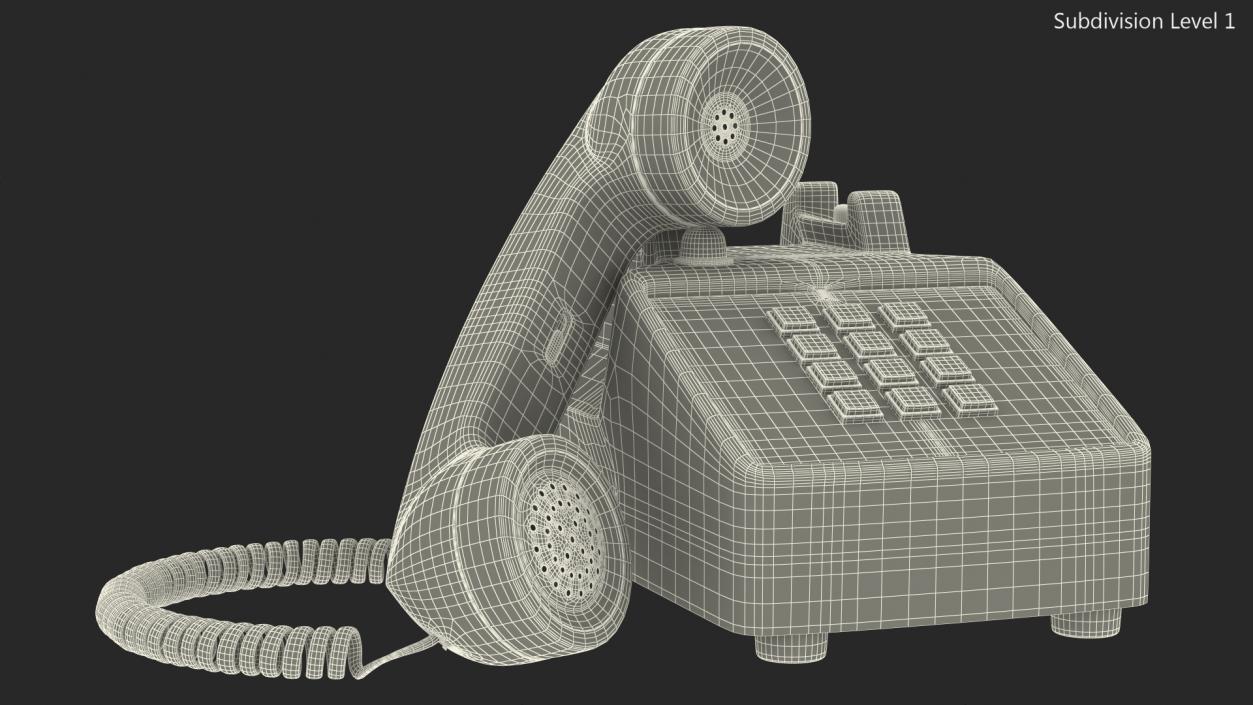 Antique Retro Telephone Off Hook 3D