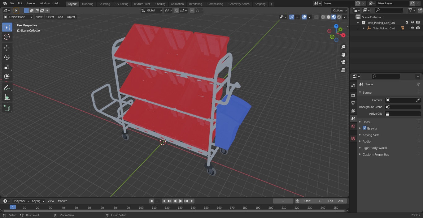 Tote Picking Cart 3D