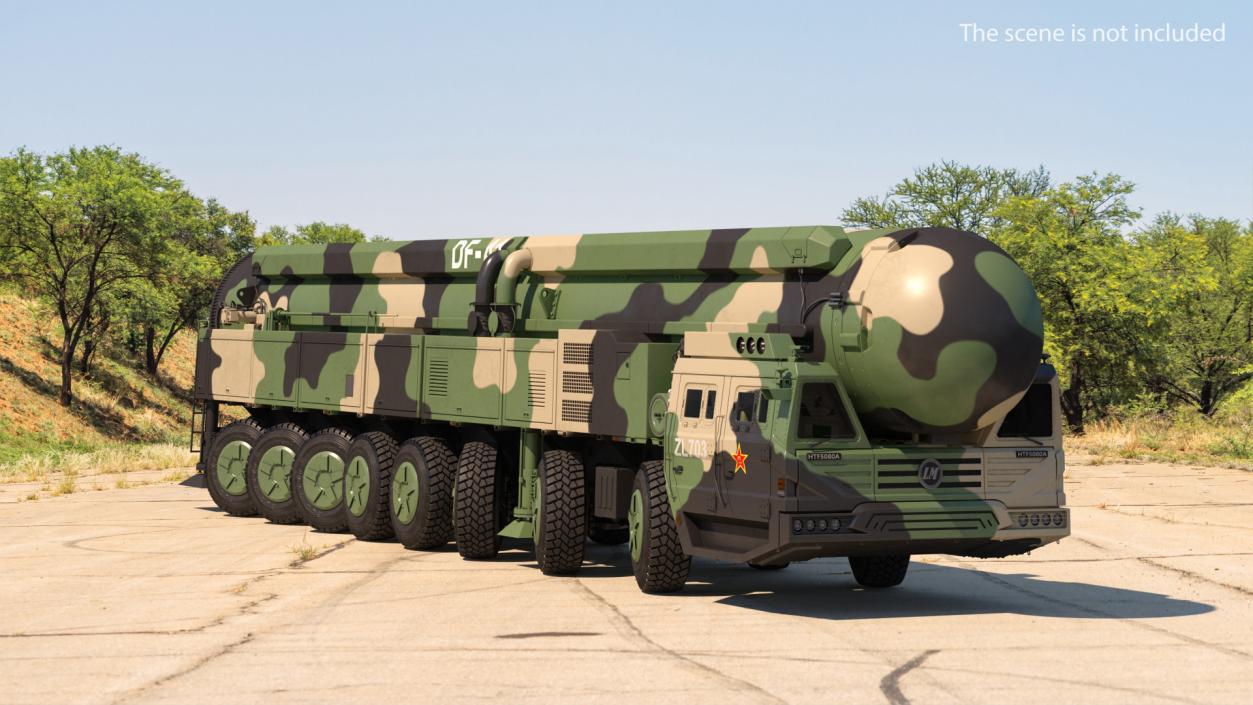 3D Dongfeng-41 ICBM Launch Vehicle Rigged model