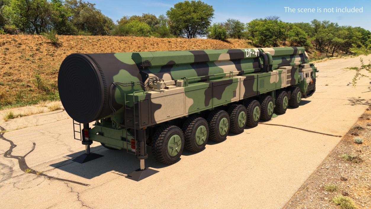 3D Dongfeng-41 ICBM Launch Vehicle Rigged model