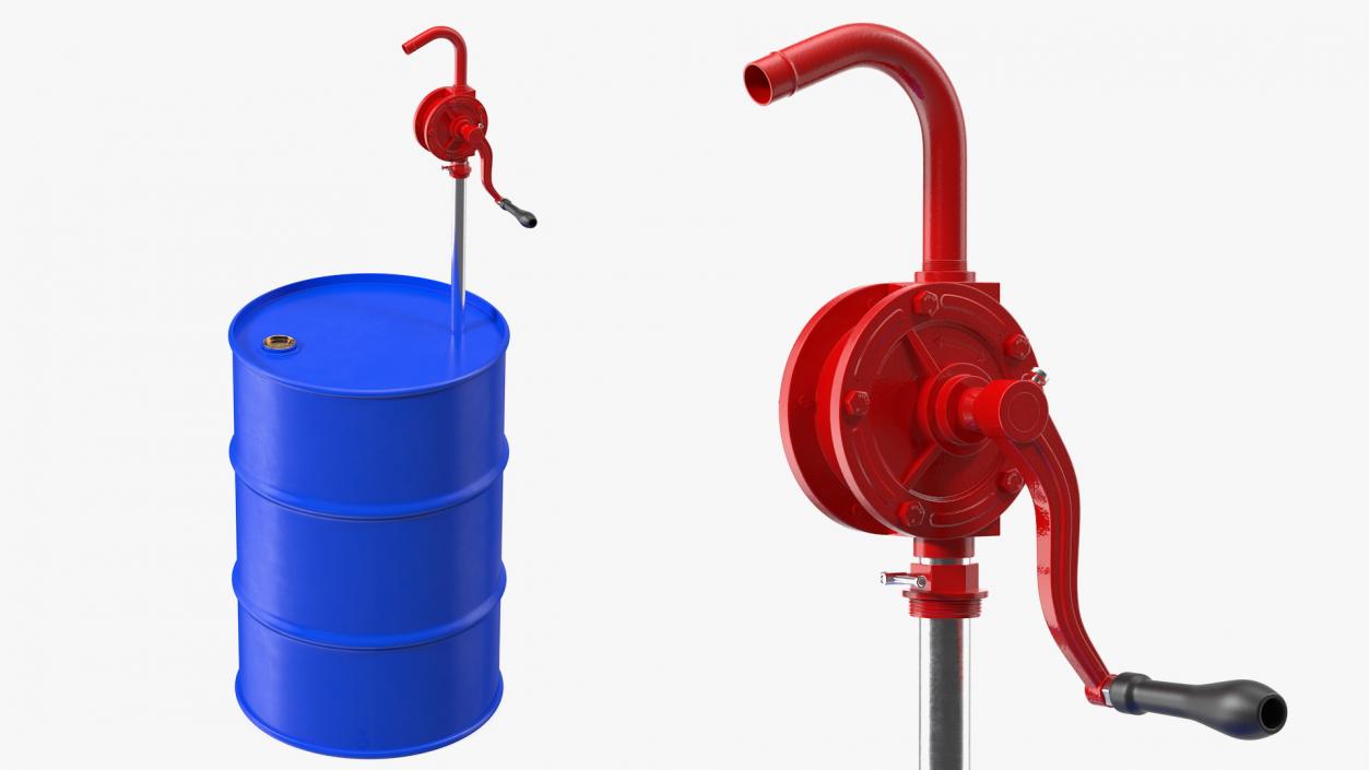 Rotary Pump with Oil Barrel 3D