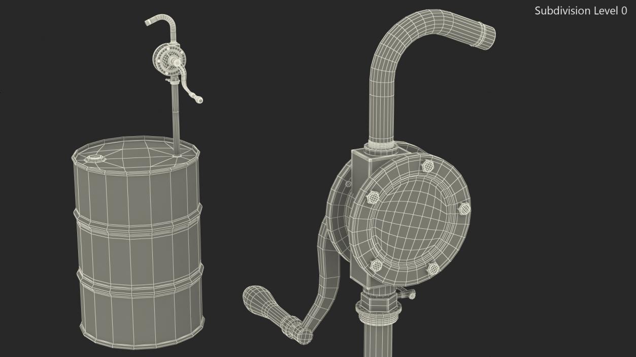 Rotary Pump with Oil Barrel 3D