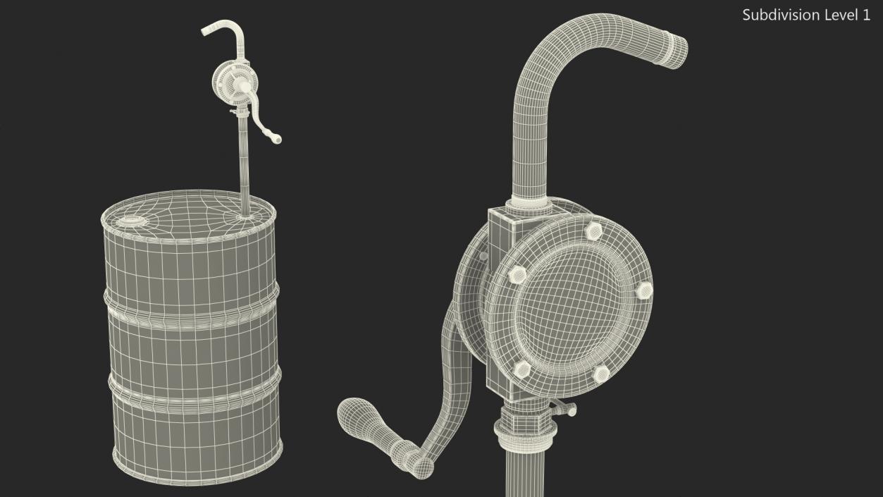 Rotary Pump with Oil Barrel 3D