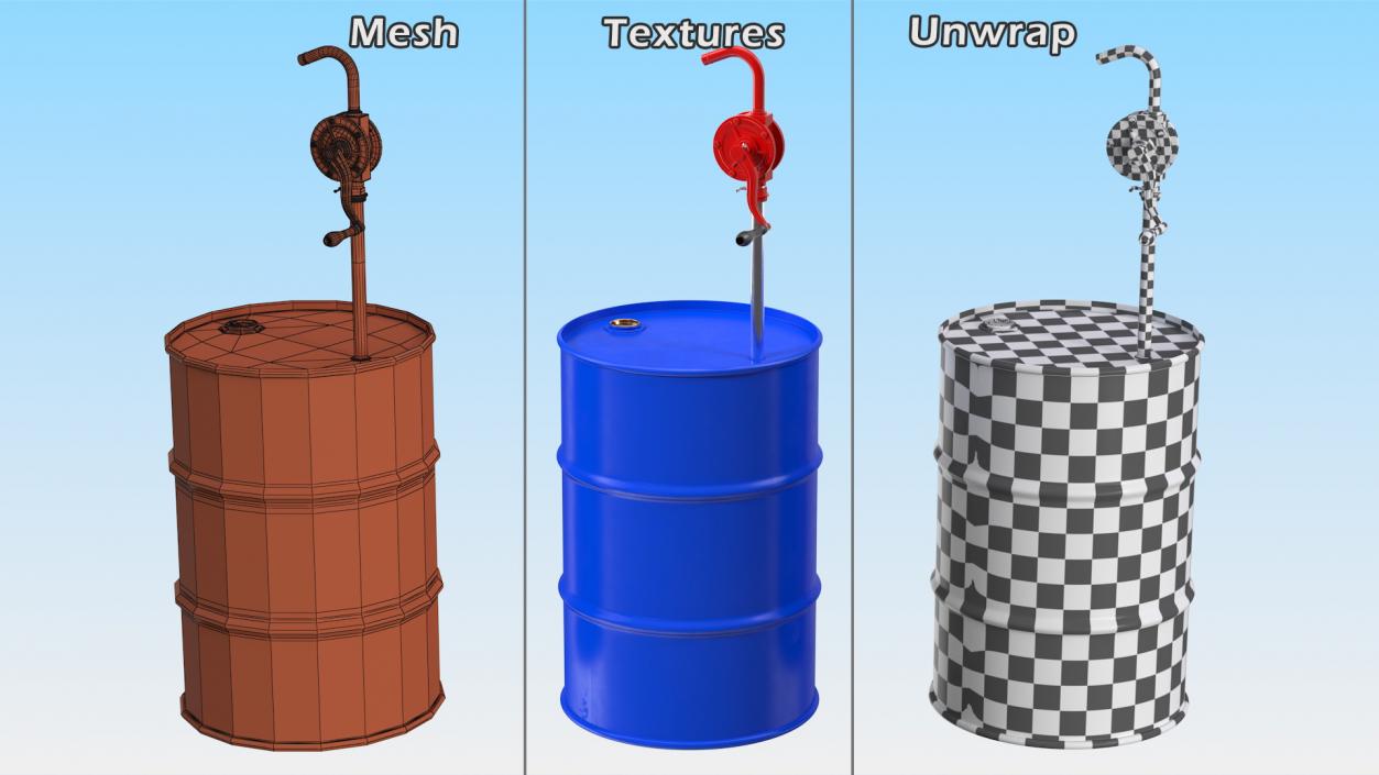 Rotary Pump with Oil Barrel 3D