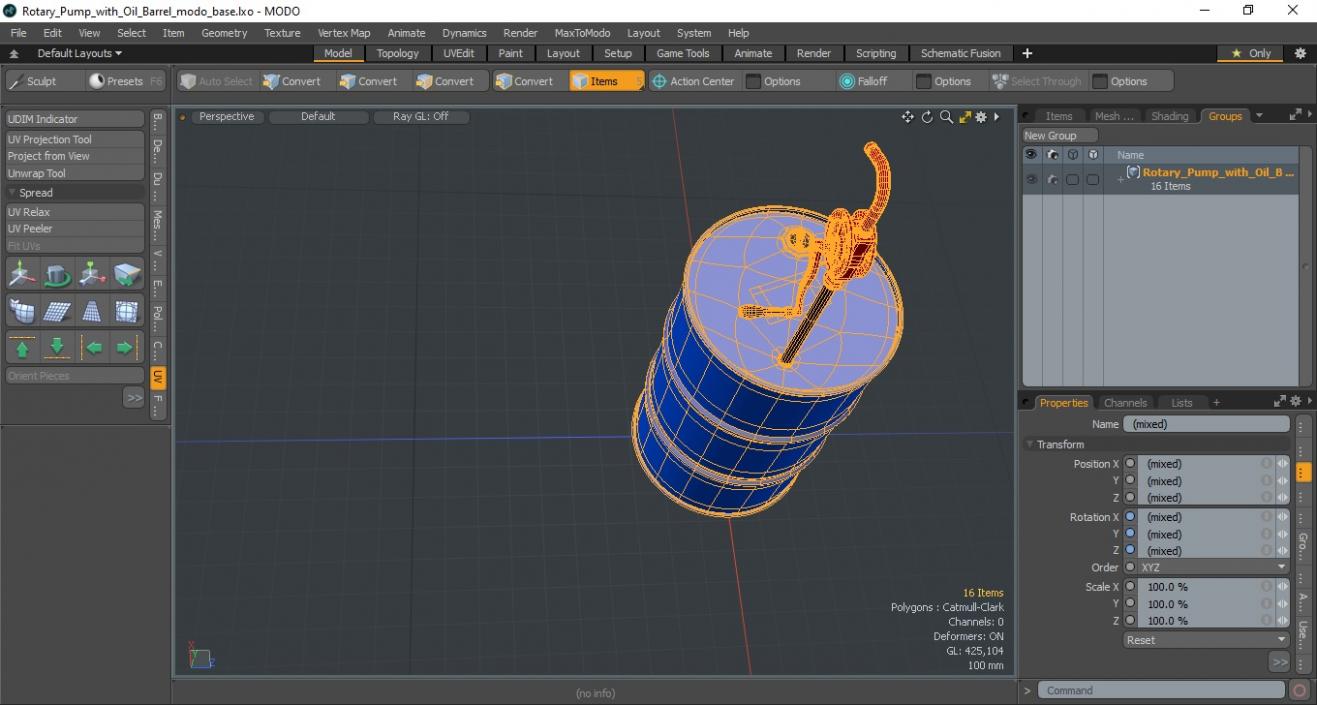 Rotary Pump with Oil Barrel 3D