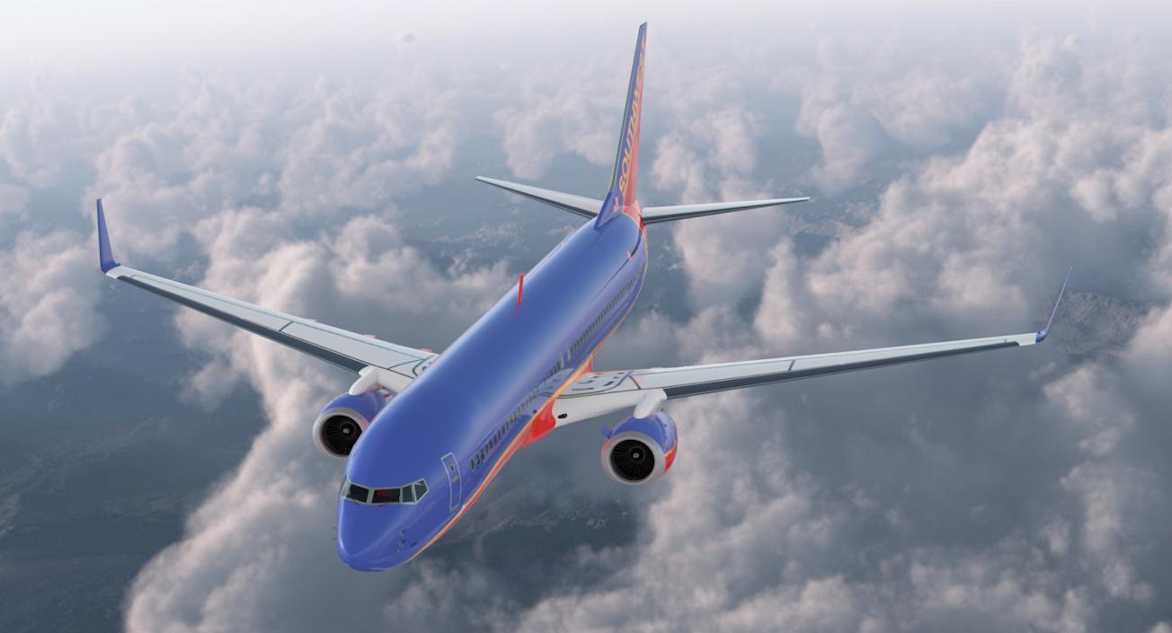 3D model Boeing 737-900 Southwest Airlines Rigged