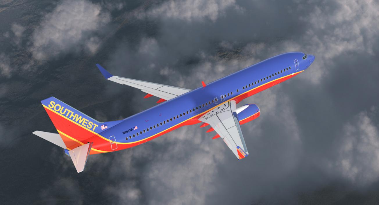 3D model Boeing 737-900 Southwest Airlines Rigged