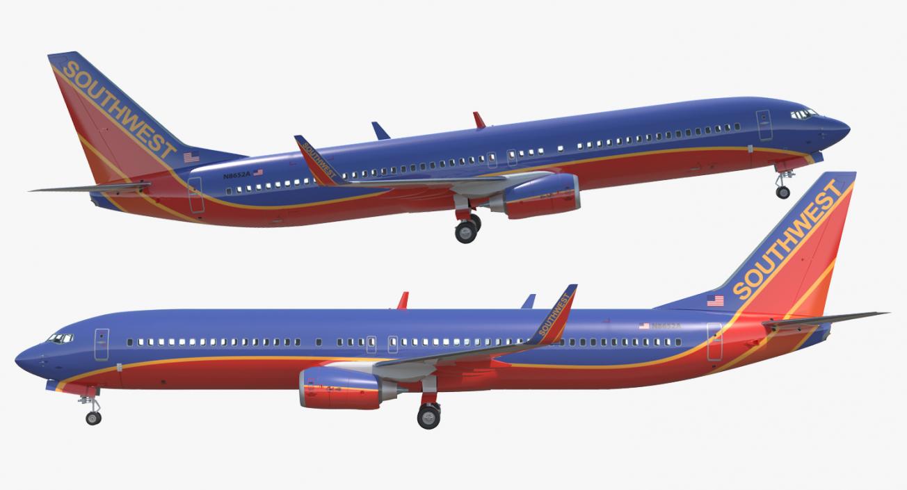 3D model Boeing 737-900 Southwest Airlines Rigged