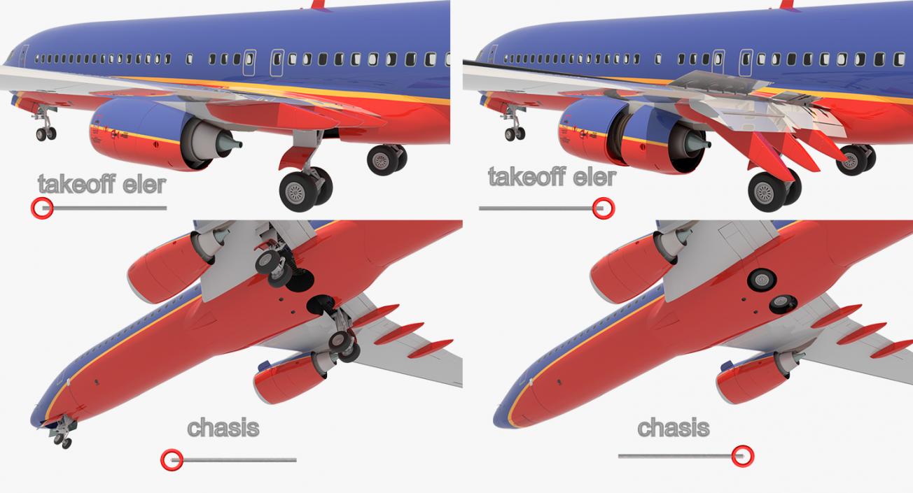 3D model Boeing 737-900 Southwest Airlines Rigged