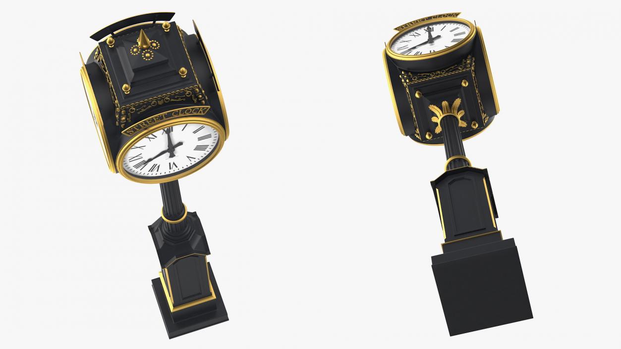 3D City Street Clock Black model