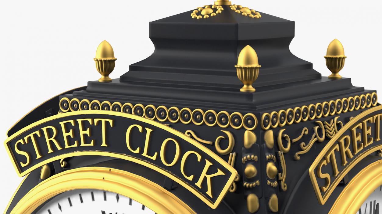 3D City Street Clock Black model