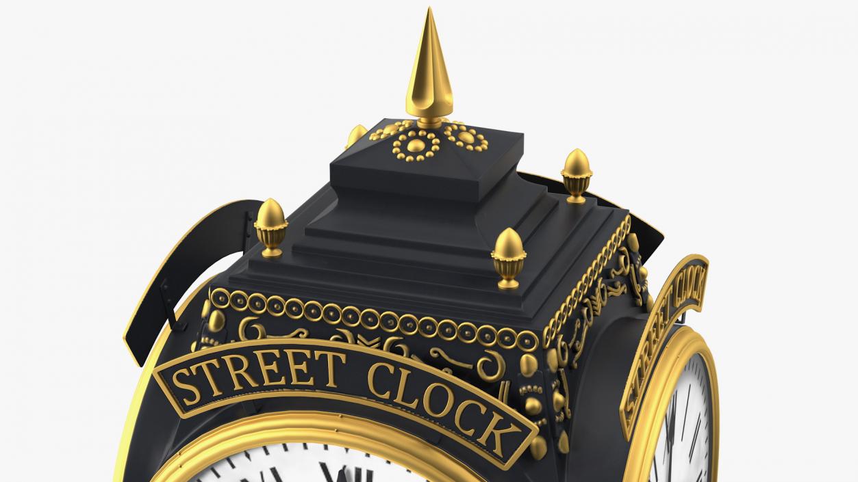 3D City Street Clock Black model