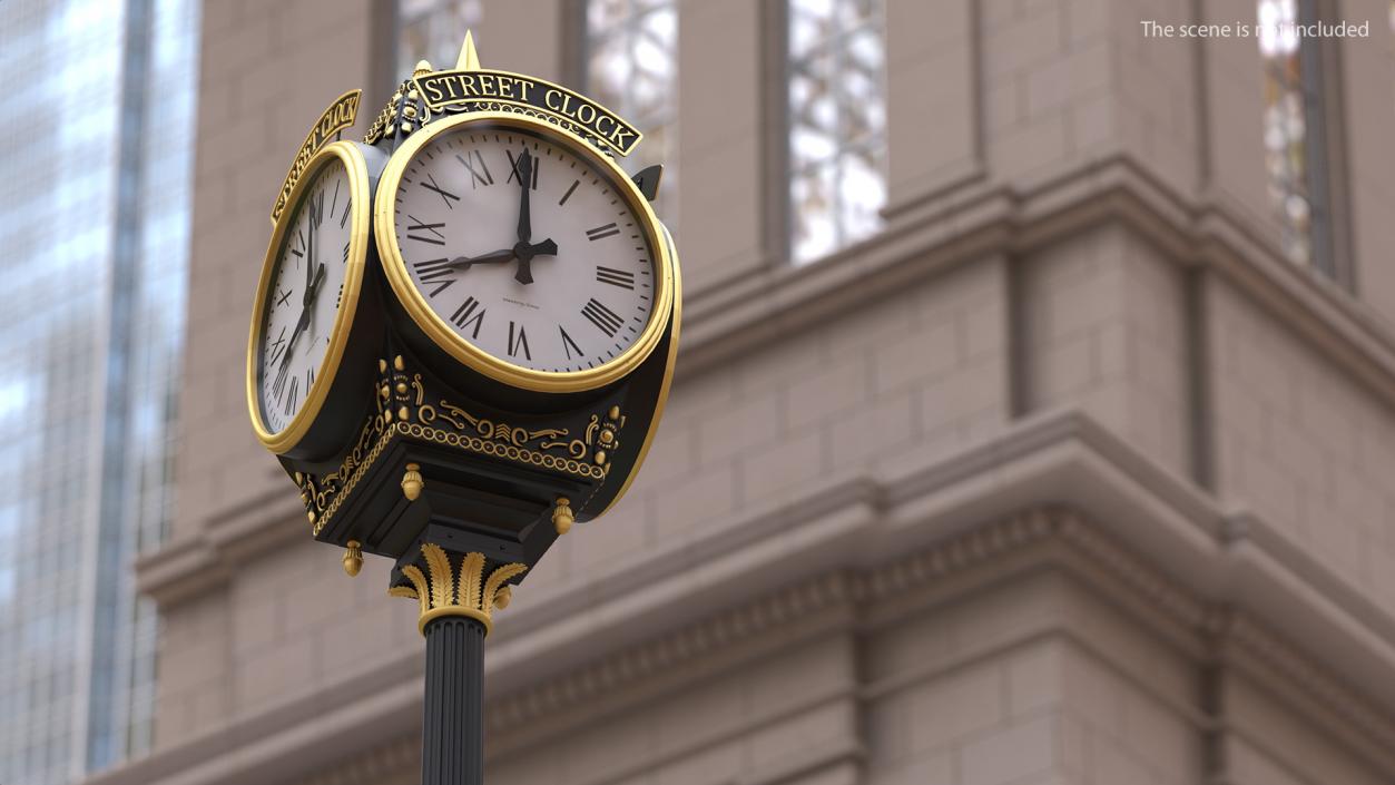 3D City Street Clock Black model