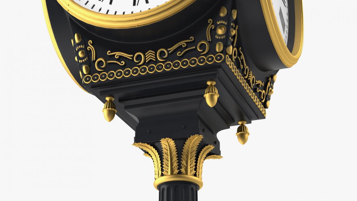 3D City Street Clock Black model