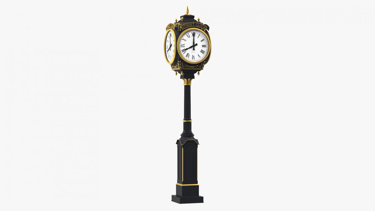 3D City Street Clock Black model