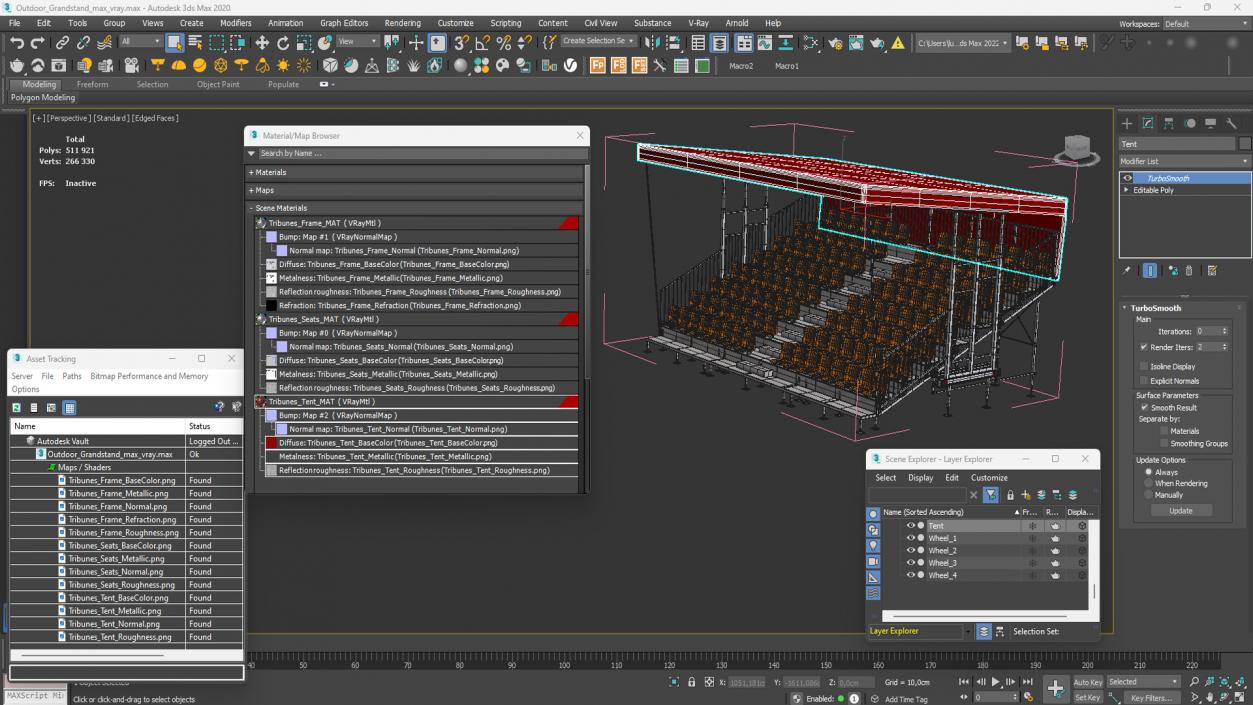 3D model Outdoor Grandstand 2