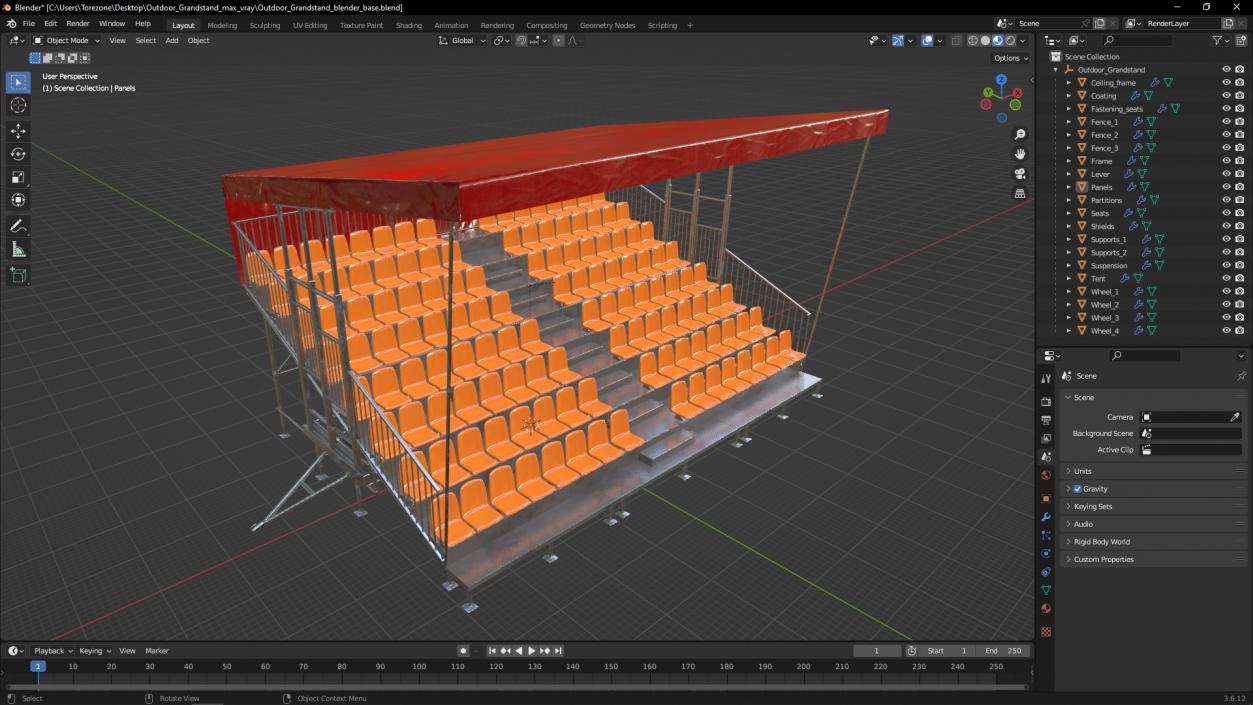 3D model Outdoor Grandstand 2