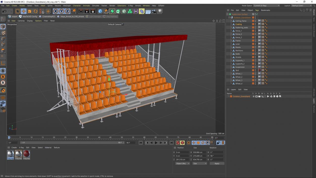 3D model Outdoor Grandstand 2