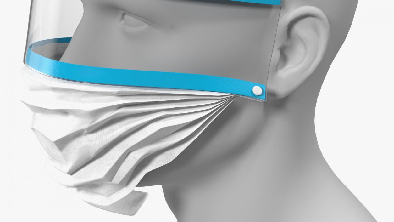 Face Shield with Medical Mask 3D model