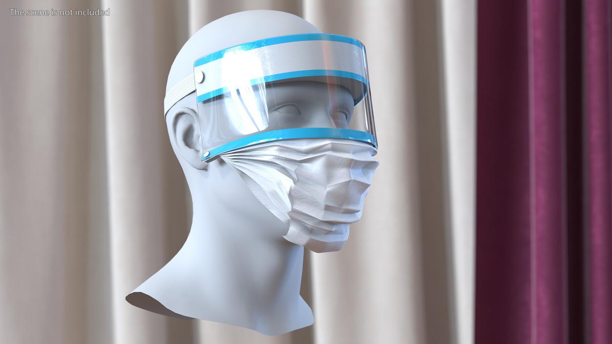 Face Shield with Medical Mask 3D model