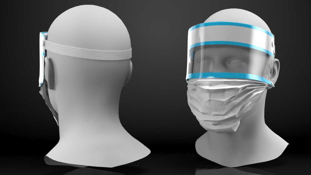 Face Shield with Medical Mask 3D model