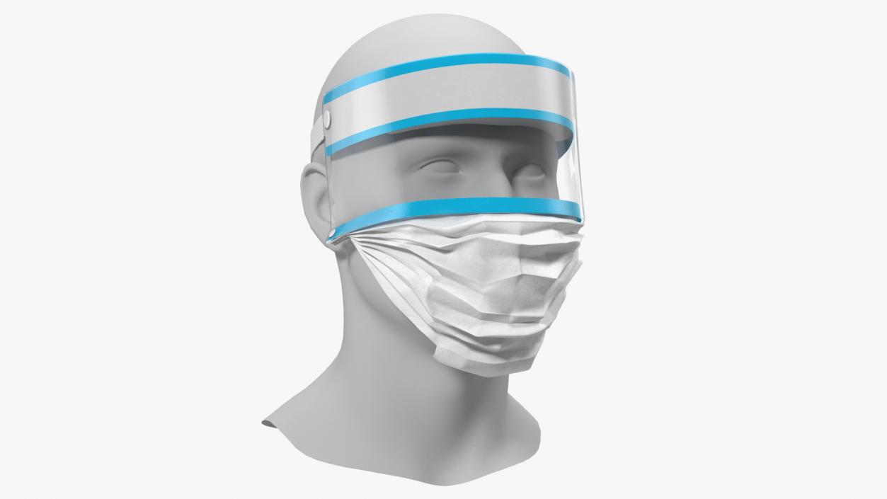 Face Shield with Medical Mask 3D model