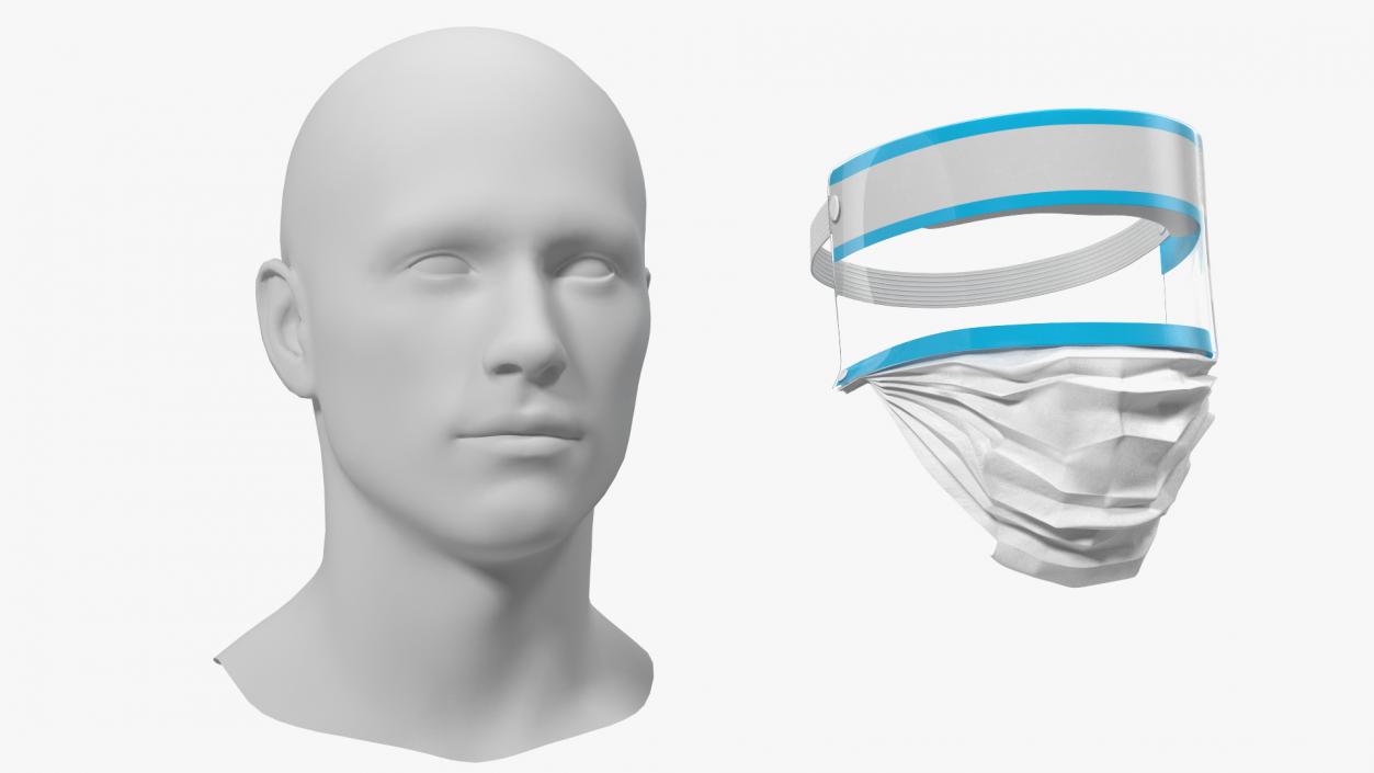 Face Shield with Medical Mask 3D model