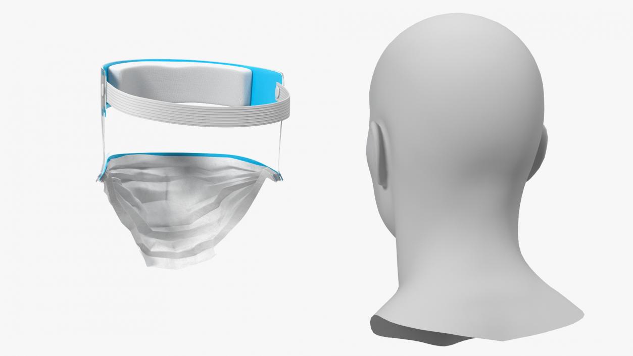 Face Shield with Medical Mask 3D model