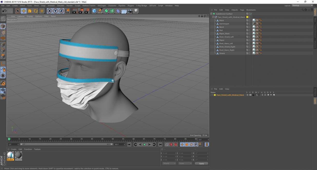 Face Shield with Medical Mask 3D model