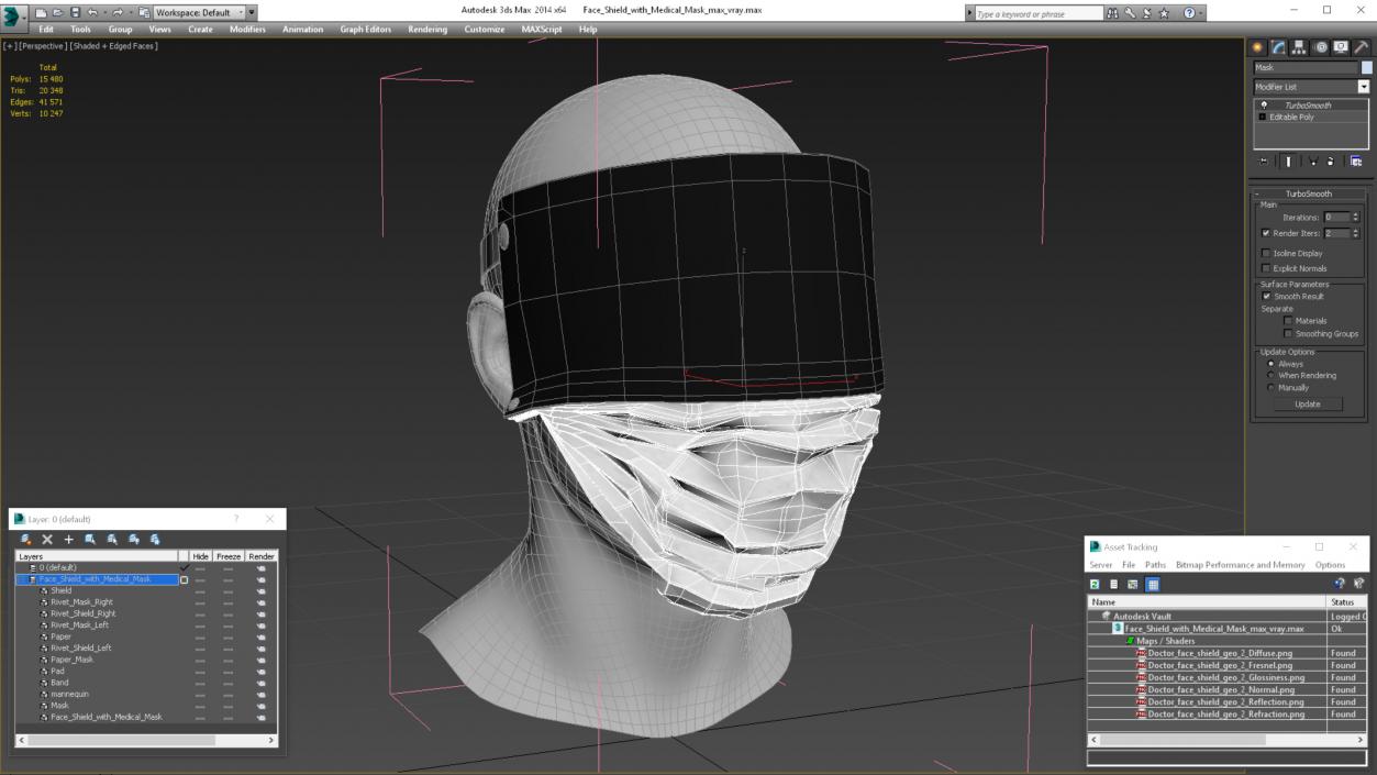 Face Shield with Medical Mask 3D model