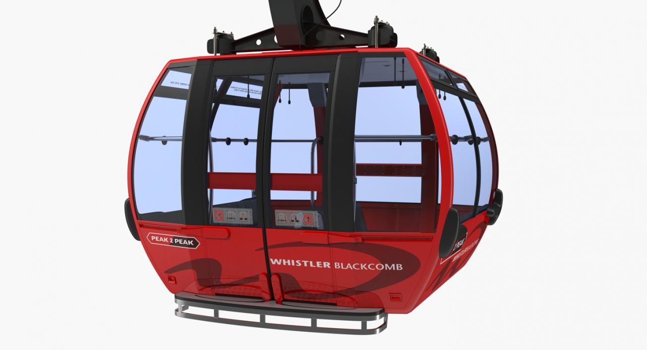 3D Cableway Cabin Peak 2 Peak Rigged model