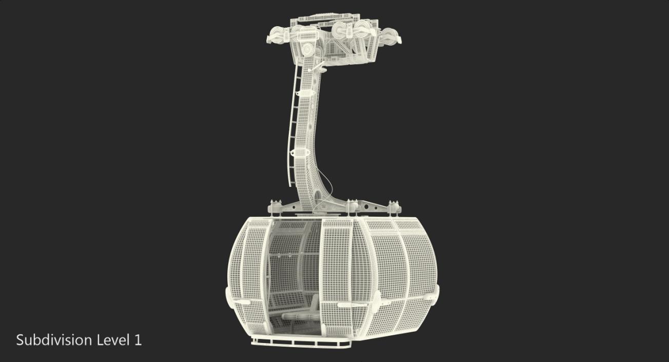 3D Cableway Cabin Peak 2 Peak Rigged model