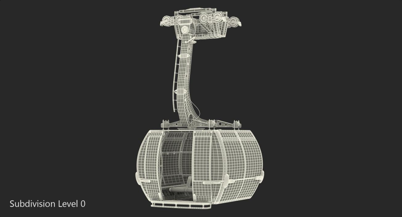 3D Cableway Cabin Peak 2 Peak Rigged model