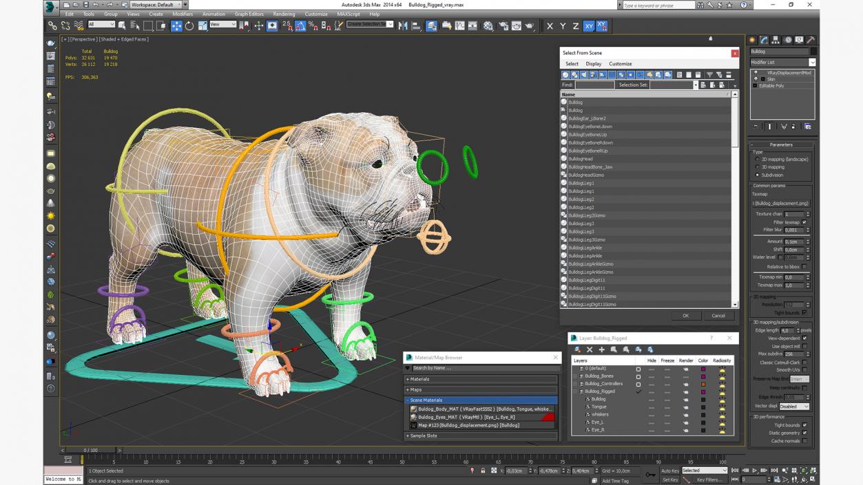 Bulldog Rigged 3D model